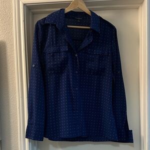 Banana Republic Blue Shirt with Orange Accents